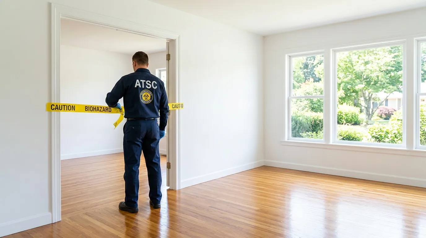 Certified biohazard cleanup crew performing Decomposition Cleanup in Lincolnshire